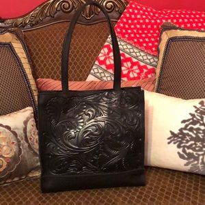 Patricia Nash Toscano Tooled Leather Tote EUC